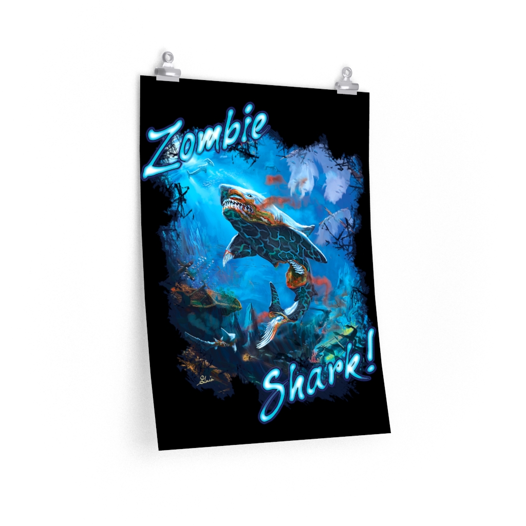 Zombie Shark Great White Undead Andrew Gaia Art Illustration