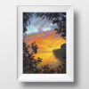 Hidden Beach Sunset Original Oil Painting Andrew Gaia With Frame