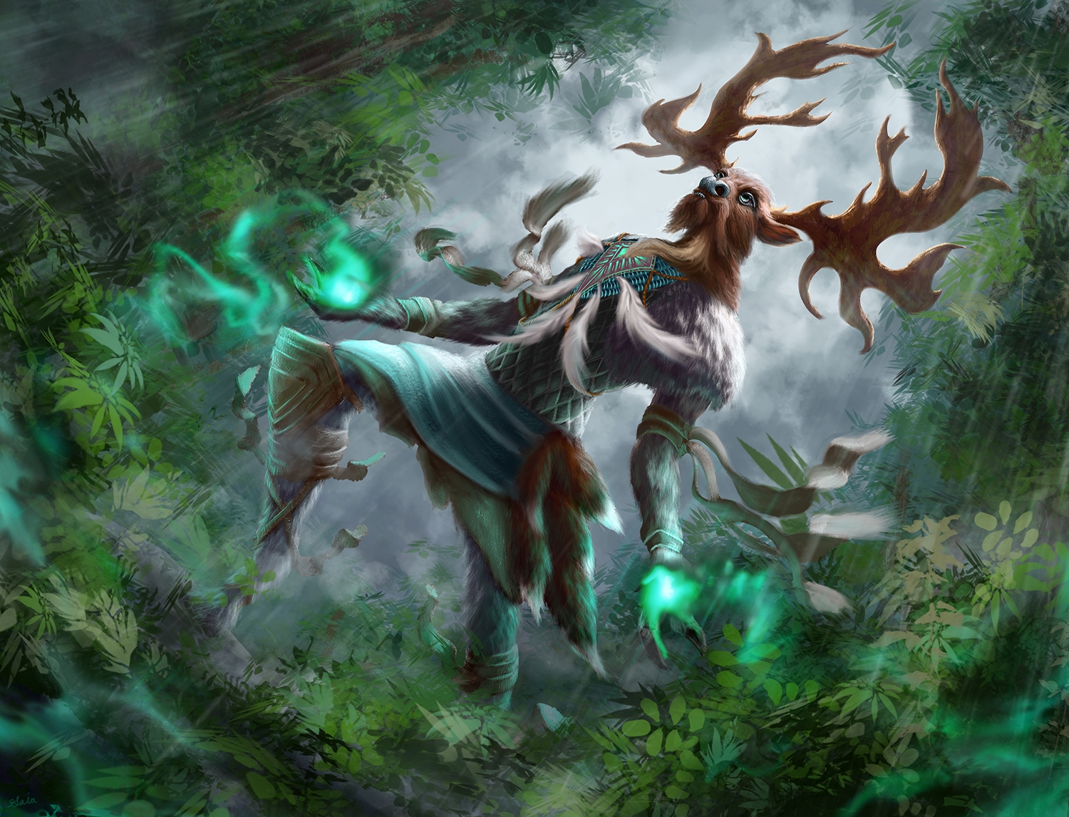 Forest God | Deer Shaman - Andrew Gaia Art & Illustration