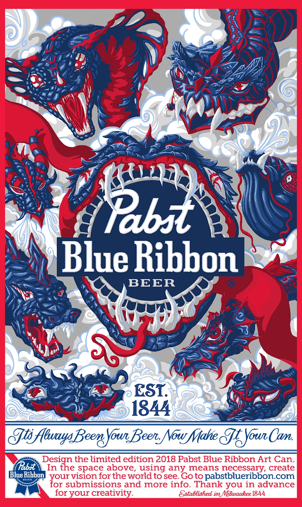 Final Piece for Pabst Blue Ribbon Competition Art 2018