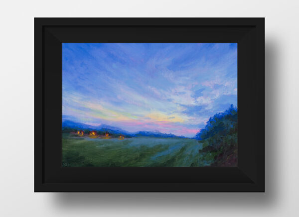 Raindbow mornings Sky Landscape Original Oil Painting Andrew Gaia In Frame