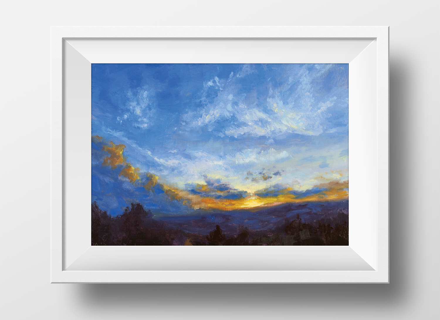 Rising Clouds Oil Painting Landscape in frame Andrew Gaia