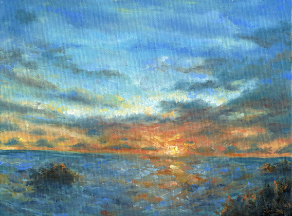 Soft Ocean Skies oil painting andrew gaia