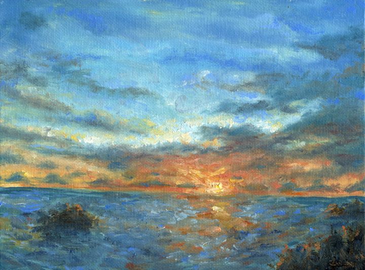Soft Ocean Skies oil painting andrew gaia