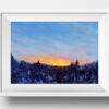 Soft Skies and Wintery Woods Oil Painting Landscape in white frame Andrew Gaia