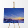 Soft Winter Morning Original Oil Painting by Andrew Gaia on easel
