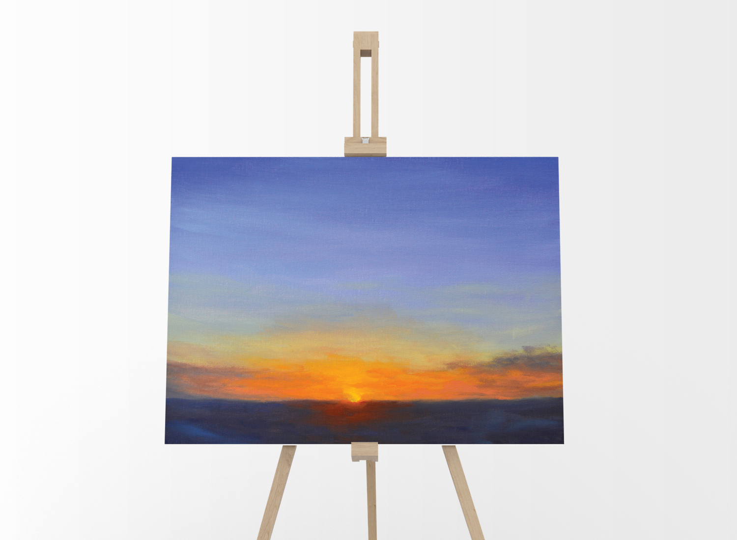 Subtle Skies Oil Landscape Painting Large by Andrew Gaia on Easel