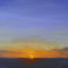 Subtle Skies sunrise painting with an orange glow and deep blue zenith