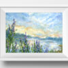 Sunset River Sky Oil Painting in Frame Andrew Gaia