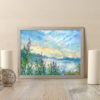 Sunset River Sky Oil Painting in Frame Andrew Gaia 2
