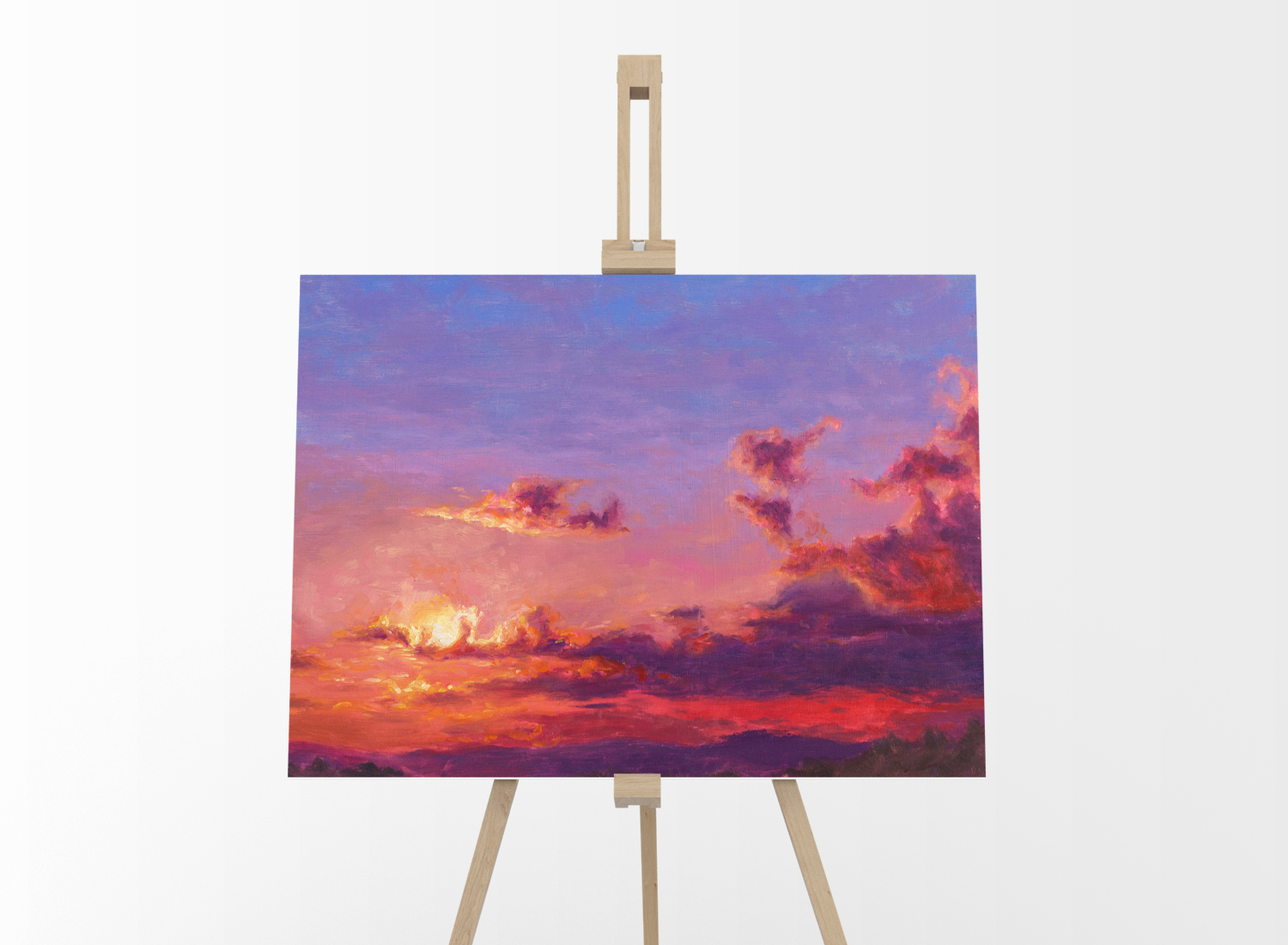 The Spark of Life Sky Landscape Original Oil Painting Andrew Gaia on Easel