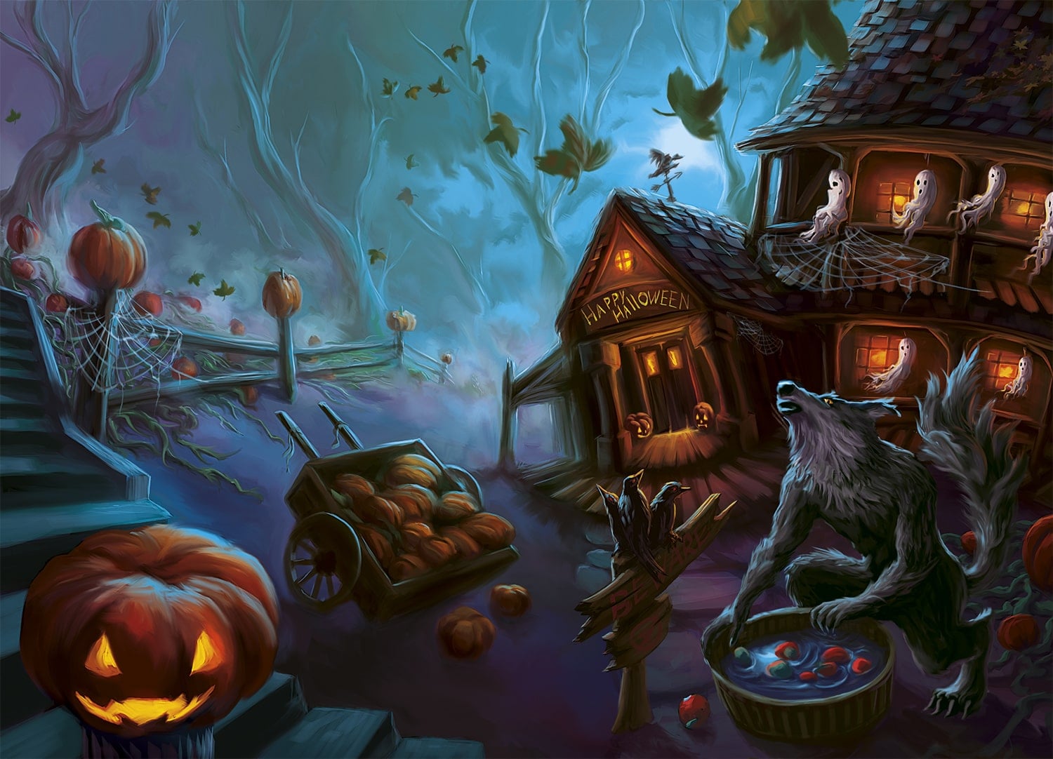Werewolf Painting Halloween Illustration For Young Viewers 2 min
