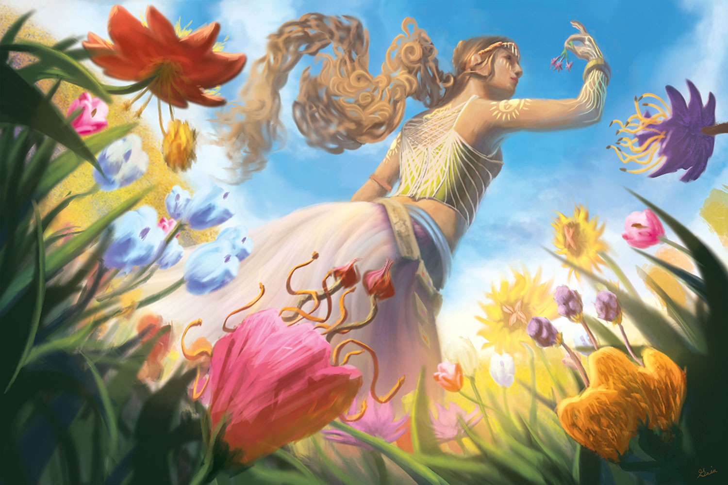 beautiful fairy collecting seeds entertainment illustration 1