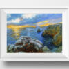 Cliffside Ocean Skies Andrew Gaia Oil Painting In Frame