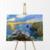 Cliffside Ocean Skies Andrew Gaia Oil Painting On Easel