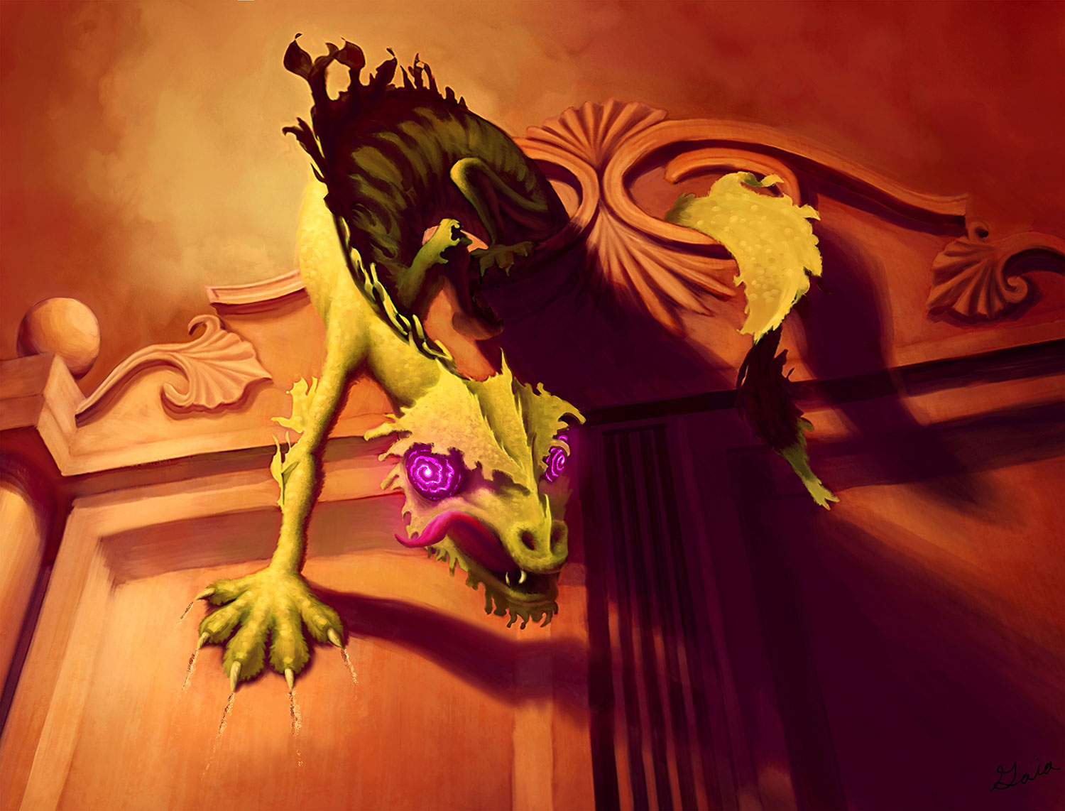 gecko of doom creature illustration