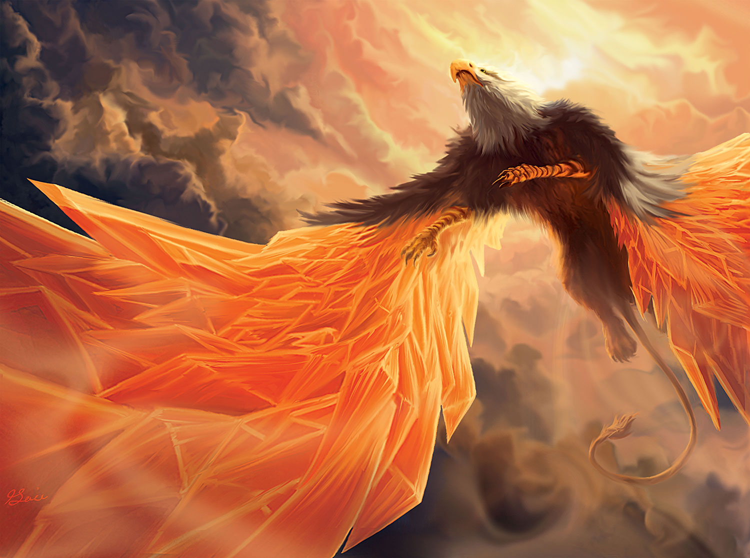goldenwing gryphon creature card illustration 1