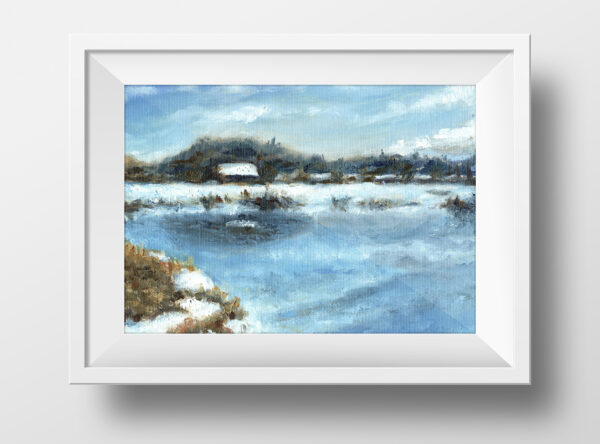 icy field on canvas original oil painting 2