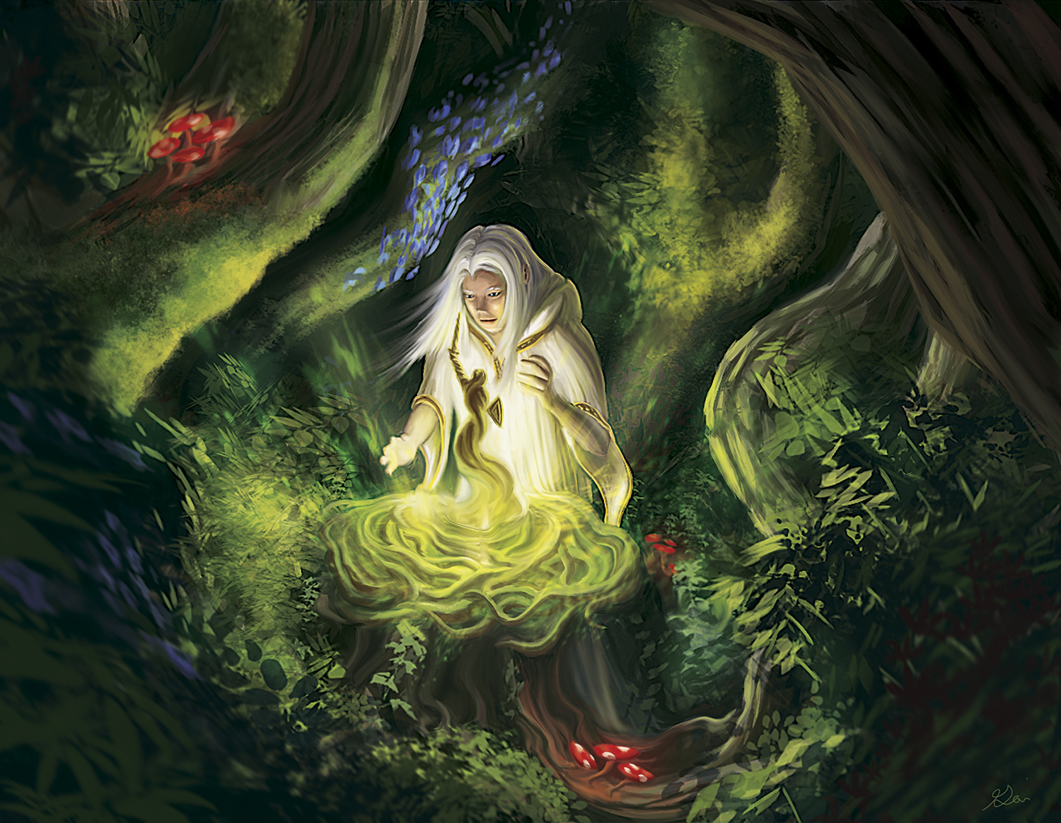 White Mage Forest Magic green thumb wizard min